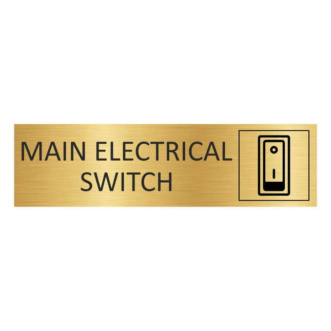 Türschild Main Electrical Switch