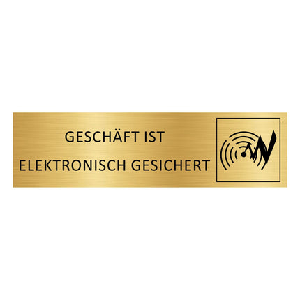Türschild Geschäft ist elektronisch gesichert
