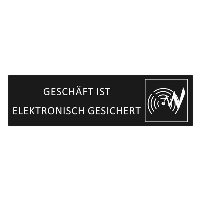 Türschild Geschäft ist elektronisch gesichert