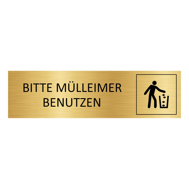 Türschild Bitte Mülleimer benutzen