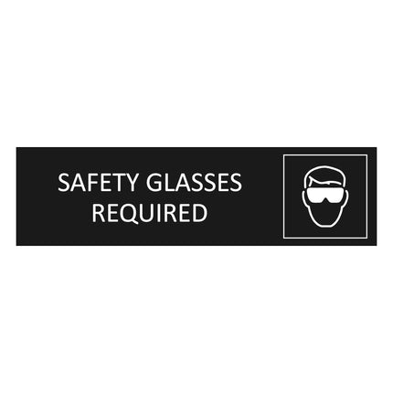 Türschild Safety Glasses required