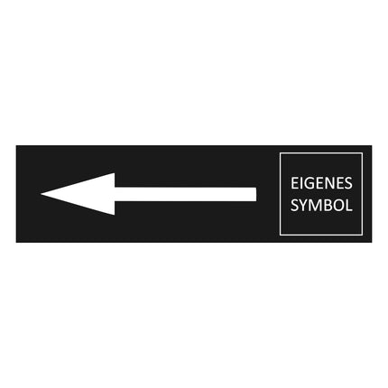 Türschild Pfeil Links und eigenem Sybol