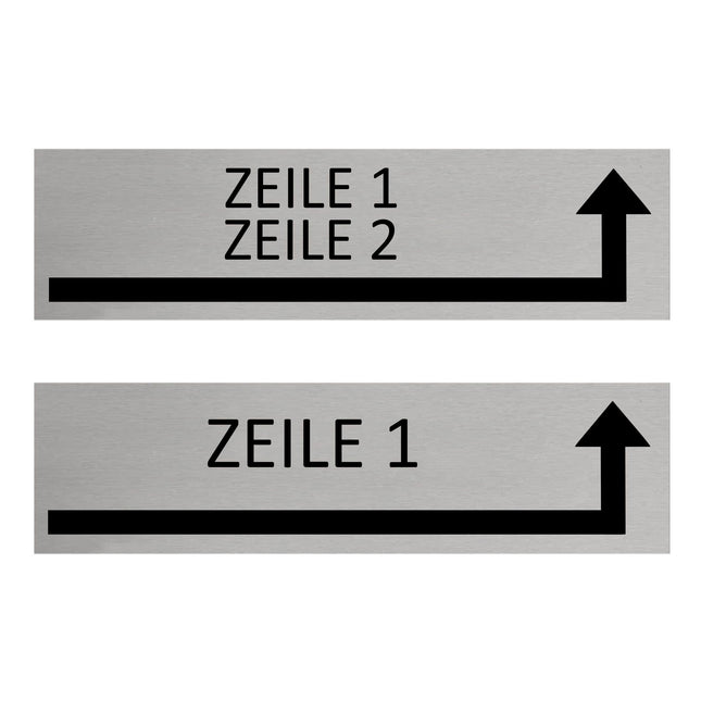 Türschild Eigener Text - Rechts um