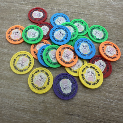 Wertmarken Chips selbst gestalten Ø29mm Farbenmix - 108 Stück