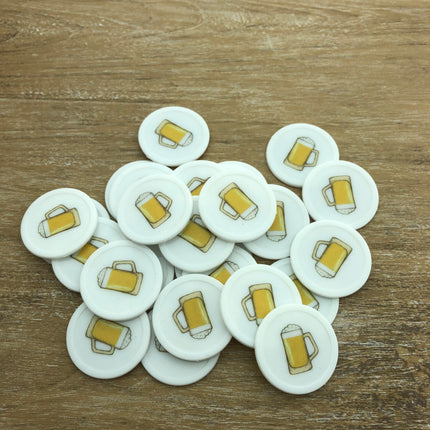 Wertmarken Chips selbst gestalten Weiß Ø28 mm - 100 Stück