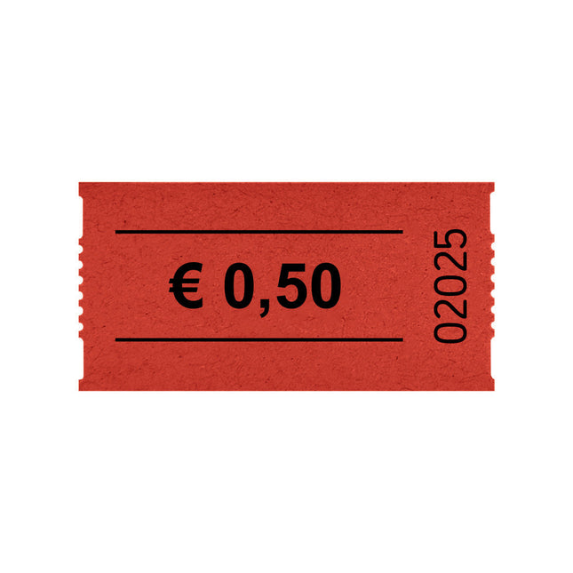 Wertmarken Rolle 0,50 Euro- 1000 Abrisse