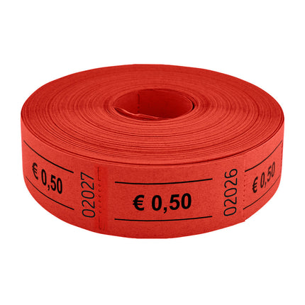 Wertmarken Rolle 0,50 Euro- 1000 Abrisse