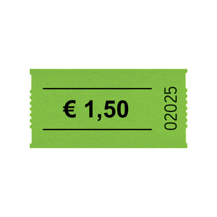 Wertmarken Rolle 1,50 Euro- 1000 Abrisse