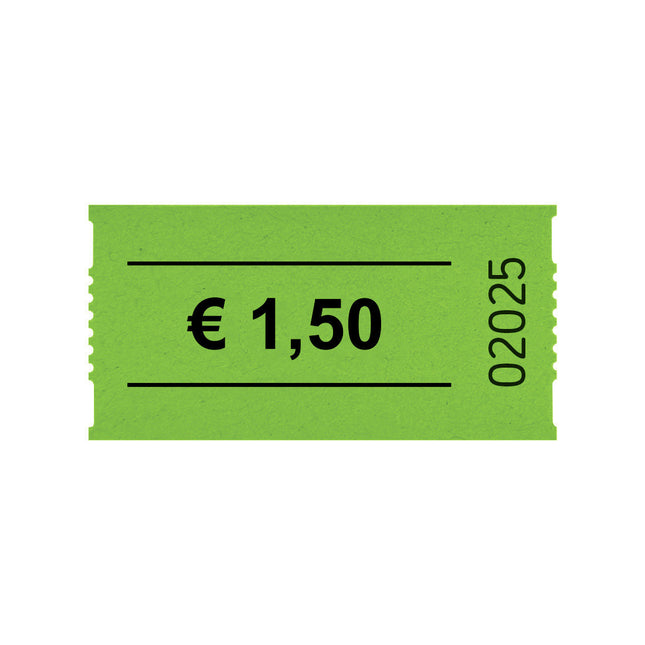 Wertmarken Rolle 1,50 Euro- 1000 Abrisse
