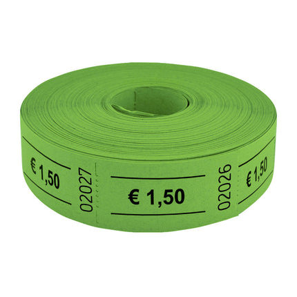 Wertmarken Rolle 1,50 Euro- 1000 Abrisse