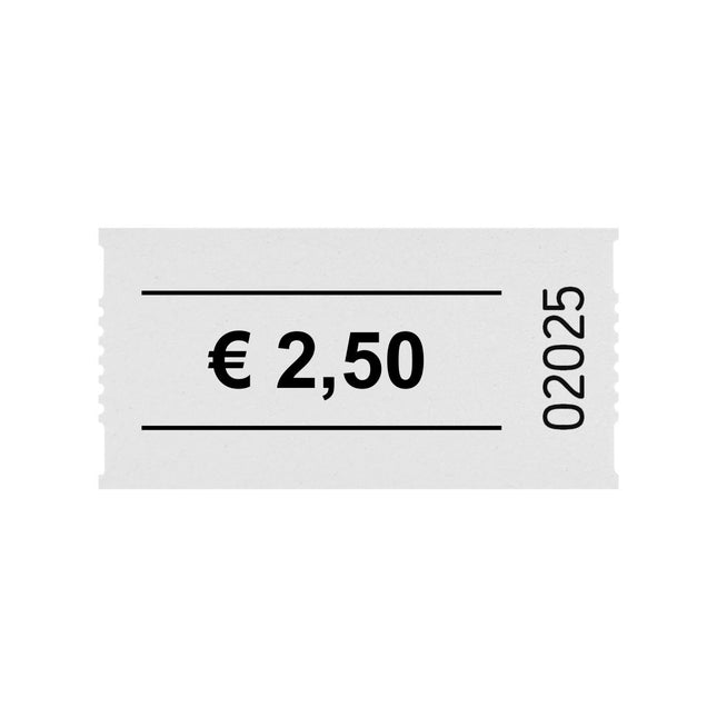 Wertmarken Rolle 2,50 Euro- 1000 Abrisse