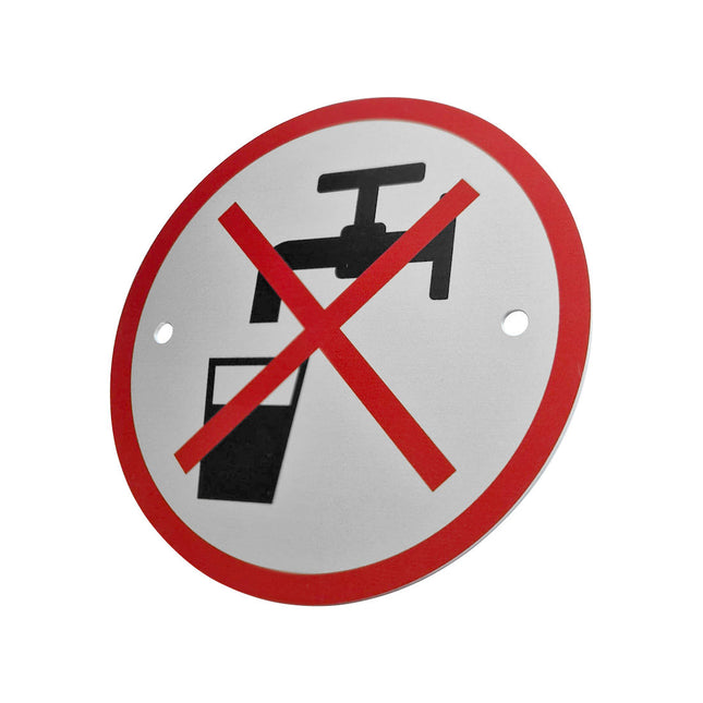 Schild Ø75mm Kein Trinkwasser Aluminium-Unterdruck