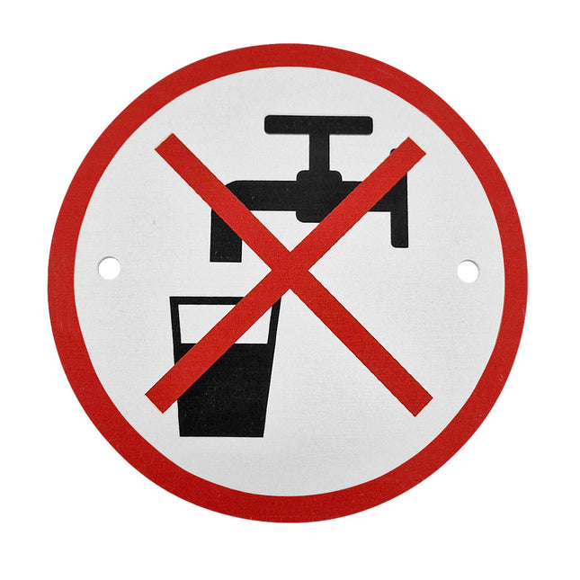 Schild Ø75mm Kein Trinkwasser Aluminium-Unterdruck