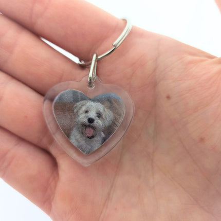 Foto Schlüsselanhänger Herz klein eigenes Foto - pro Stück