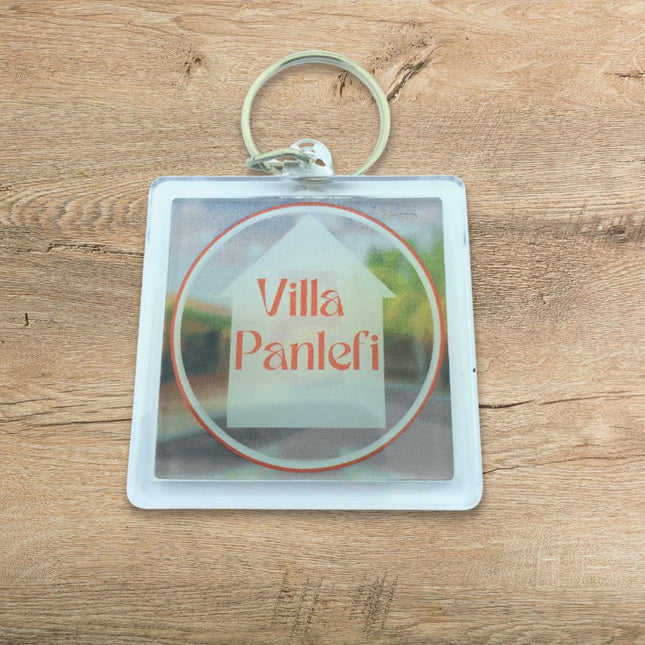 Foto Schlüsselanhänger Quadrat geriffelt eigenes Foto - pro Stück