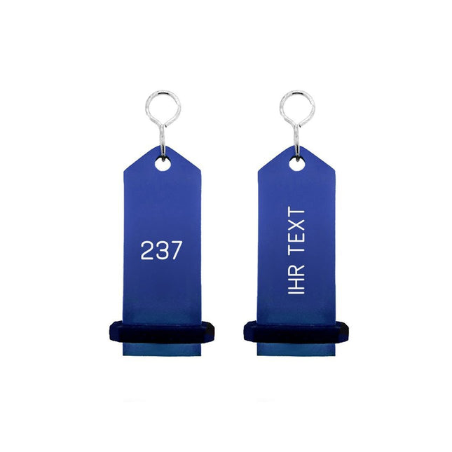 Midi Bumerang Blau graviert - pro Stück