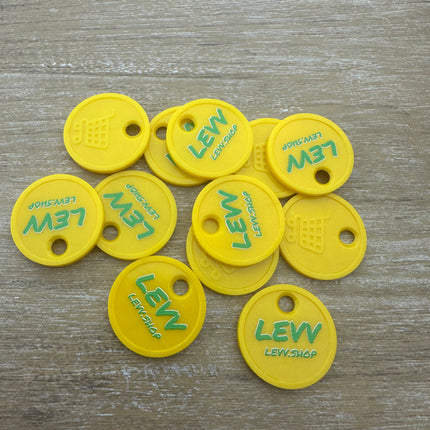 Einkaufswagenchip Einseitige Gestaltung - 100 Stück