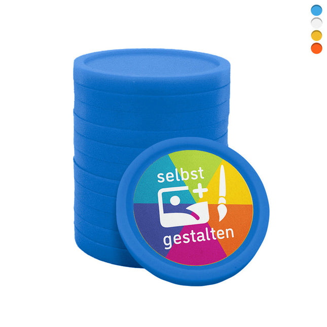 Einkaufswagenchip 0,50€-Format, selbst gestalten - 100 Stück