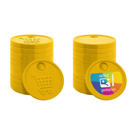 Einkaufswagenchip Einseitige Gestaltung - 100 Stück