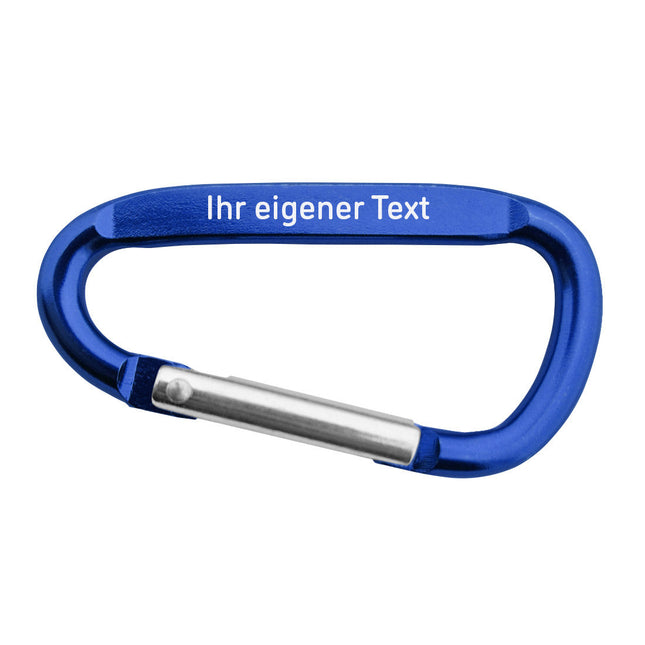 Karabiner Blau, graviert - pro Stück