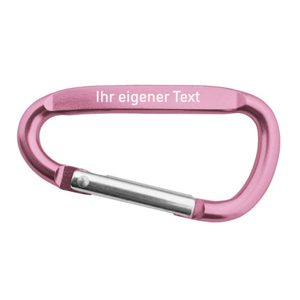 Karabiner Rosa, graviert - pro Stück