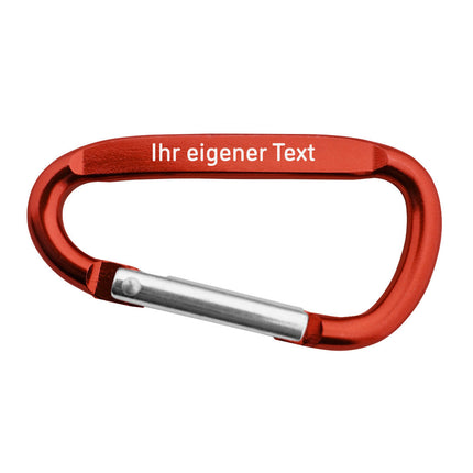 Karabiner Rot, graviert - pro Stück
