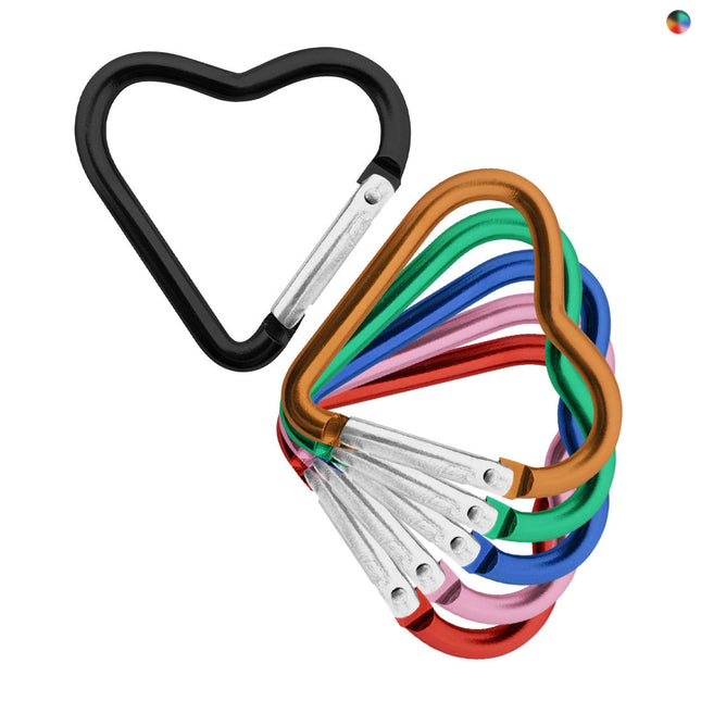 Karabiner Herz Farbenmix - 6 Stück