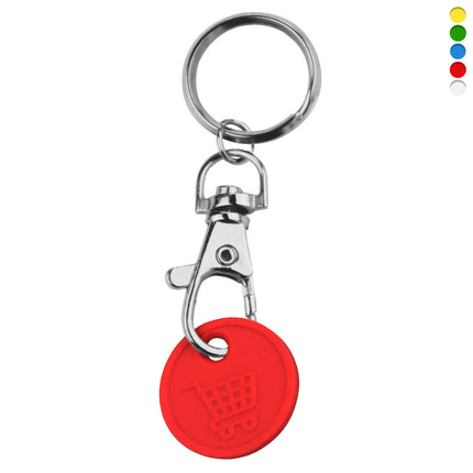 Einkaufswagenchip mit Karabiner, 0,50€-Format - 10 Stück