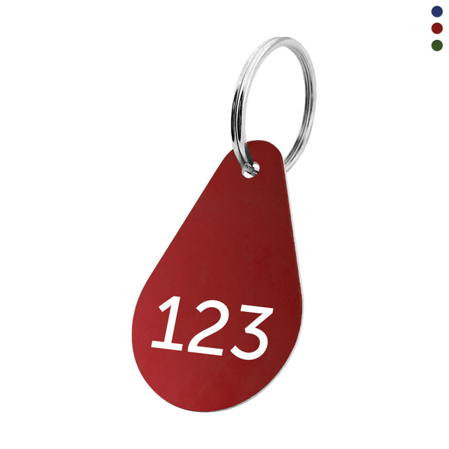 Zahlenmarke Tropfen 45x29mm, graviert - pro Stück