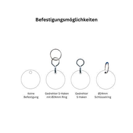 Zahlenmarke mit Nummer und Logo - pro Stück