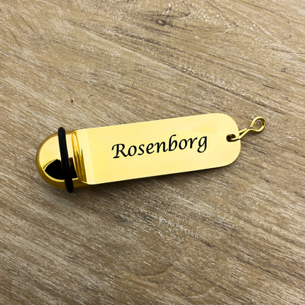 Hotel Schlüsselanhänger Classico Gold graviert