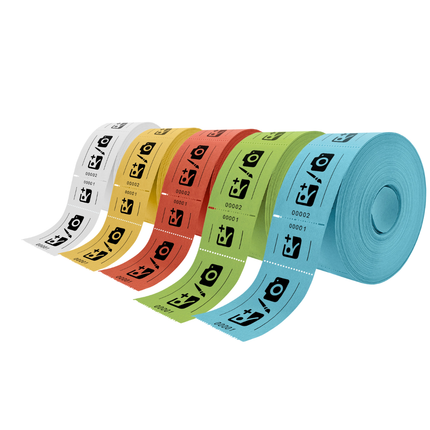 Eintrittskarten Rolle 114x60mm mit Abrissabschnitt - 1000 Abrisse, ab 5 Rollen