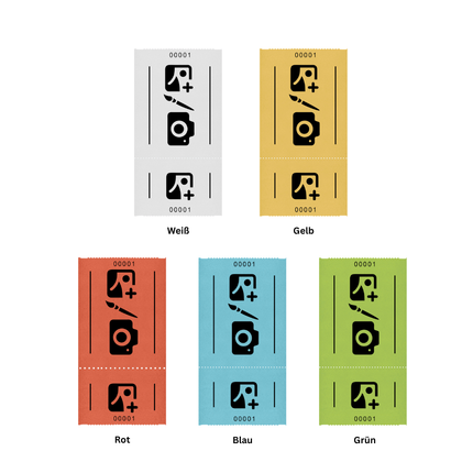 Eintrittskarten Rolle 114x60mm mit Abrissabschnitt - 1000 Abrisse, ab 5 Rollen