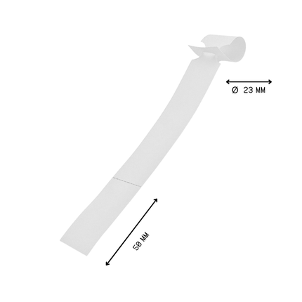 Schlaufenetiketten auf Rolle mit Abrißstreifen 250x25mm, 200µ - 1500 Stück