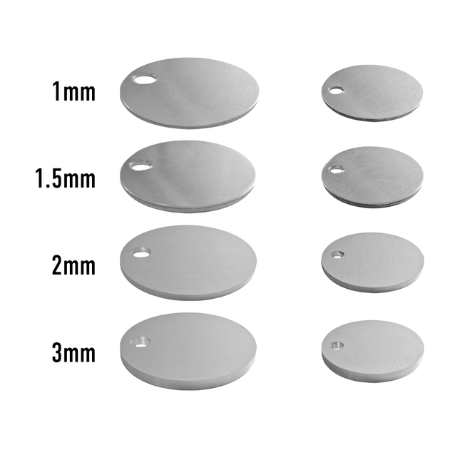Schlüsselmarke doppelseitig graviert Zahl & Logo/Text - pro Stück