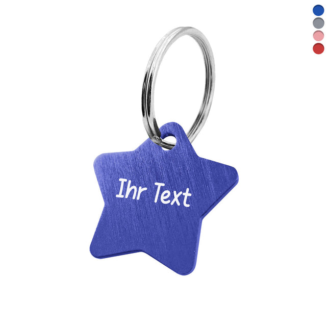 Schlüsselmarke Stern Text - pro Stück
