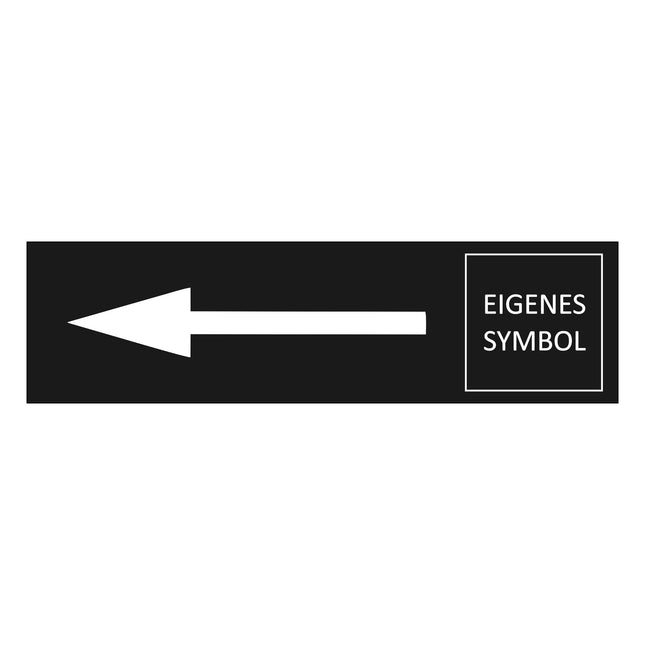 Türschild Pfeil Links und eigenem Sybol