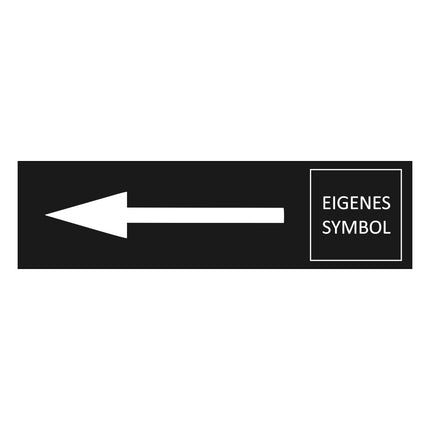Türschild Pfeil Links und eigenem Sybol
