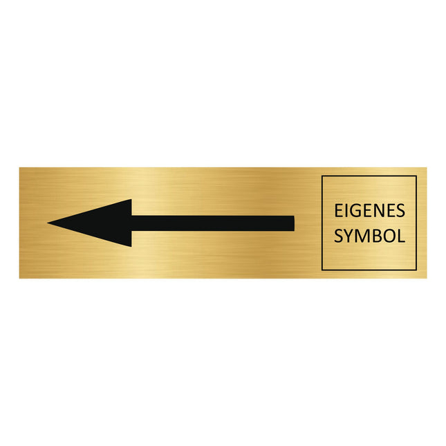 Türschild Pfeil Links und eigenem Sybol