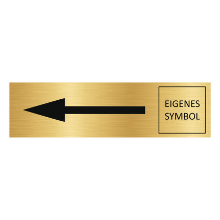 Türschild Pfeil Links und eigenem Sybol