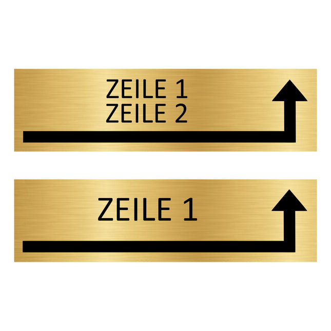 Türschild Eigener Text - Rechts um