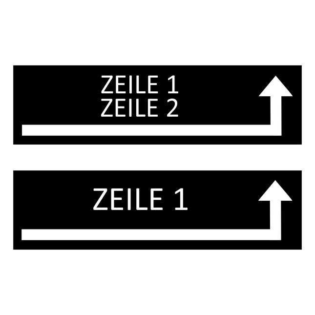 Türschild Eigener Text - Rechts um