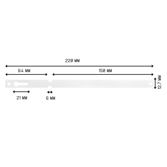 Schlaufenetiketten Tyvek 220x12,7mm ZickZack - 1000 Stück