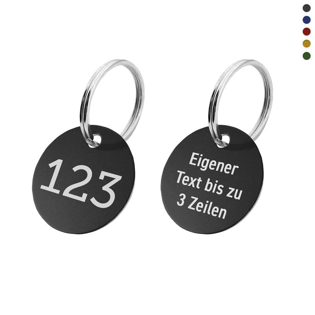 Schlüsselmarke doppelseitige Gravur Nummer/Text - pro Stück