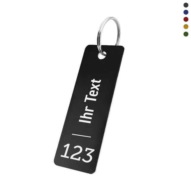 Schlüsselmarke 25x70mm mit Nummer und Text - pro Stück