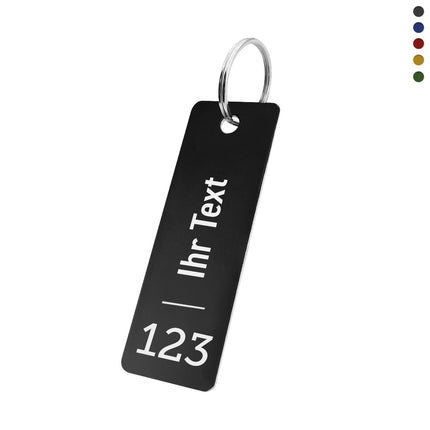 Schlüsselmarke 25x70mm mit Nummer und Text - pro Stück