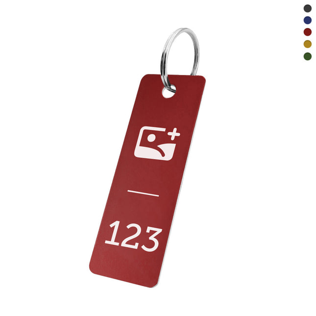 Schlüsselmarke 25x70mm mit Nummer und Logo- pro Stück