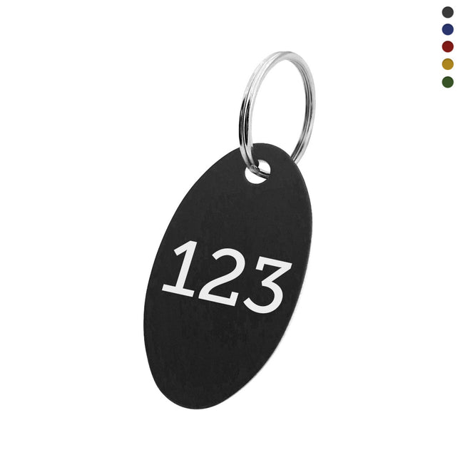 Schlüsselmarke Oval 24x40mm Nummerngravur - pro Stück