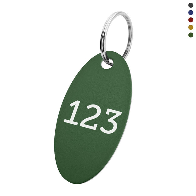 Schlüsselmarke Oval 25x50mm Nummerngravur - pro Stück