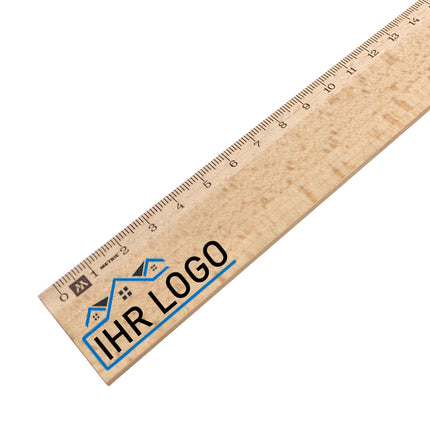 Lineal Holz mit Logo - pro Stück